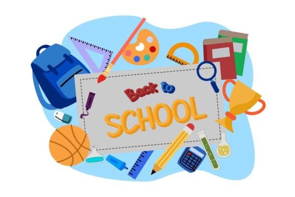 Back to School Banner with Whiteboard