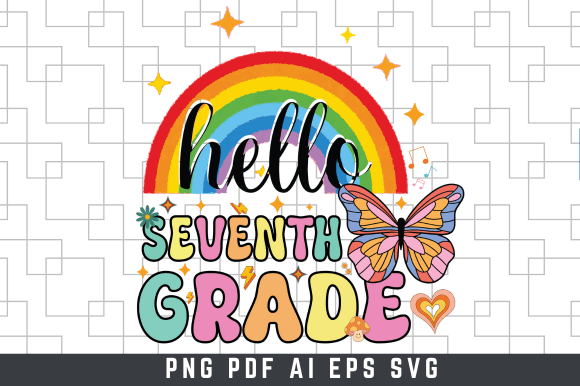 Introducing Hello Seventh Grade - Back to School SVG: A Versatile Design Asset
