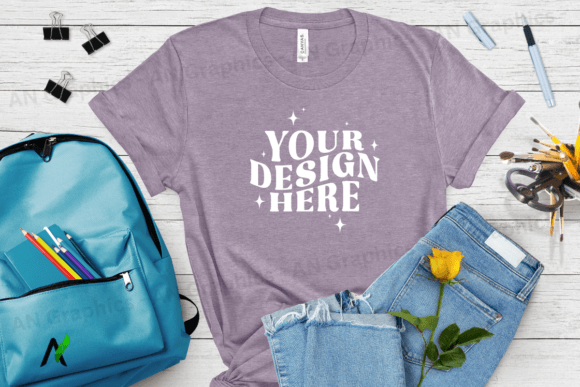 Mastering T-Shirt Design with the Back to School Bella Canvas Mockup - 068
